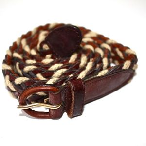 Braided Jute and Leather Belt